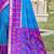 Blue pochampalli silk blend saree | elegant traditional wedding & festive wear saree