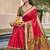 Red pochampalli silk blend saree | elegant traditional wedding & festive wear saree