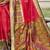 Red pochampalli silk blend saree | elegant traditional wedding & festive wear saree