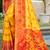 Yellow pochampalli silk blend saree | elegant traditional wedding & festive wear saree