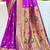 Graceful violet banarasi silk blend saree with golden zari woven border & floral jaal     wedding & festive wear