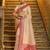 Ivory and pink banarasi silk blend saree with golden zari – regal elegance for timeless celebrations