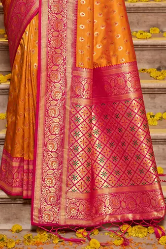 Majestic mustard kanjivaram silk blend saree 