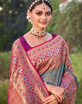 Majestic grey kanjivaram silk blend saree  3