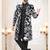 Mens's black georgette thread embroidery all over  indo-western