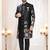 Mens's black malai silk thread and sequence embroidery all over  indo-western