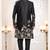 Mens's black malai silk thread and sequence embroidery all over  indo-western