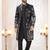 Mens's black silk thread and sequence embroidery all over  indo-western