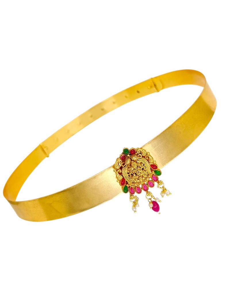 Gold plated temple design waist belt