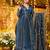 Teal Blue Sequins Chinon Salwar Kameez