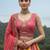 pink thread embroidered silk lehenga set choli with dupatta