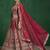 red dori embroidered satin bridal lehenga set choli with dupatta