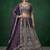 purple dori embroidered satin lehenga set choli with dupatta