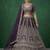 purple dori embroidered satin lehenga set choli with dupatta