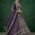 purple dori embroidered satin lehenga set choli with dupatta