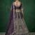 purple dori embroidered satin lehenga set choli with dupatta
