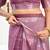 Dusty wine linen floral & striped printed ready to wear saree