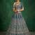 blue sequins embroidered satin bridal lehenga set choli with dupatta