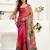  onion pink linen floral printed ready to wear saree