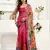   onion pink linen floral printed ready to wear saree