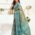 Petrol linen ethinic motifs printed ready to wear saree