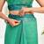 Rama green linen floral printed ready to wear saree