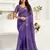Purple linen geomatric   printed ready to wear saree