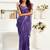 Purple linen geomatric   printed ready to wear saree