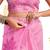 Pink linen floral printed ready to wear saree