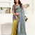 Grey   linen striped printed ready to wear saree