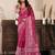 Pink linen floral printed ready to wear saree