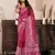 Pink linen floral printed ready to wear saree