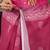 Pink linen floral printed ready to wear saree