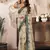 Beige linen floral printed ready to wear saree