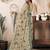 Beige linen floral printed ready to wear saree