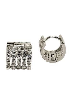 Silver plated anti tarnish american diamond hoop earrings 3