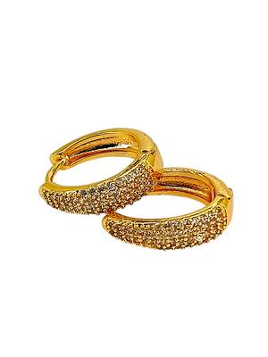 Gold plated american diamond huggie hoop earrings 3