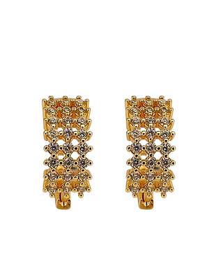Gold plated anti tarnish american diamond hoop earrings 2