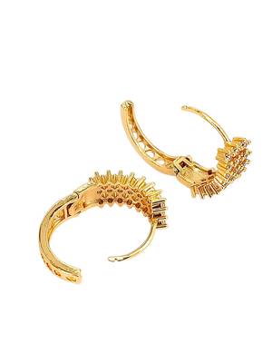 Gold plated anti tarnish american diamond hoop earrings 5