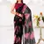 Black Floral Printed Chiffon Casual Wear Saree With Blouse