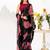 Dazzling Black Floral Printed Chiffon Casual Wear Saree With Blouse