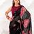 Dazzling Black Floral Printed Chiffon Casual Wear Saree With Blouse