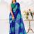 Stunning Blue Floral Printed Chiffon Office Wear Saree With Blouse