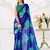 Blue Floral Printed Chiffon Office Wear Saree With Blouse