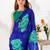 Stunning Blue Floral Printed Chiffon Office Wear Saree With Blouse
