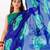 Stunning Blue Floral Printed Chiffon Office Wear Saree With Blouse