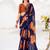 Impressive Blue Floral Printed Chiffon Casual Wear Saree With Blouse