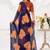 Impressive Blue Floral Printed Chiffon Casual Wear Saree With Blouse