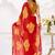 Attractive Red Floral Printed Chiffon Office Wear Saree With Blouse