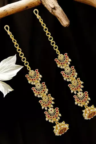 Gold plated multi layer earrings